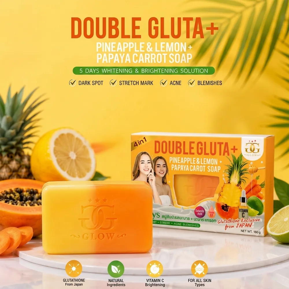 Double Gluta+ Pineapple & Lemon + Papaya Carrot Soap