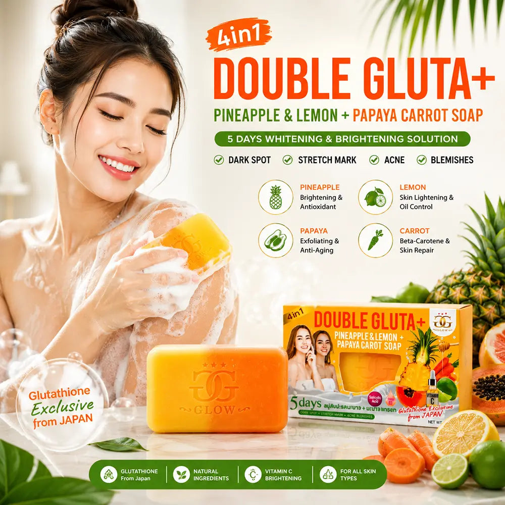 Double Gluta+ Pineapple & Lemon + Papaya Carrot Soap